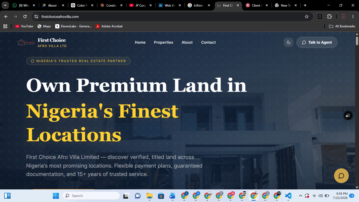 First Choice Afro Villa project showcasing Joetech's expertise