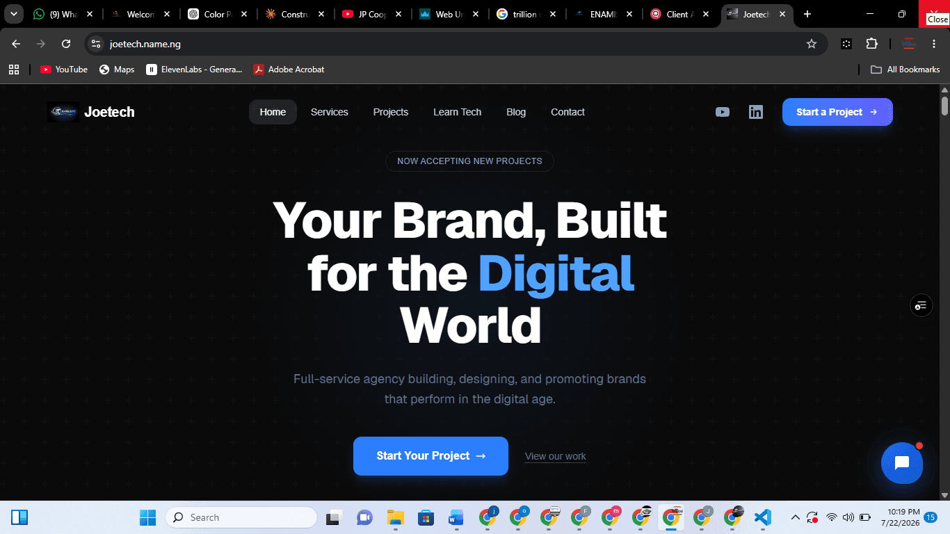 Joetech.name.ng — Web Development portfolio example by Joetech, Lagos